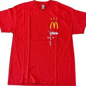 Cactus Jack Travis Scott McDonald’s Tee NEW LARGE in red